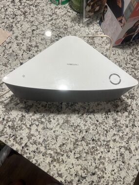 Samsung White and Light Gray Triangular Wireless Speaker